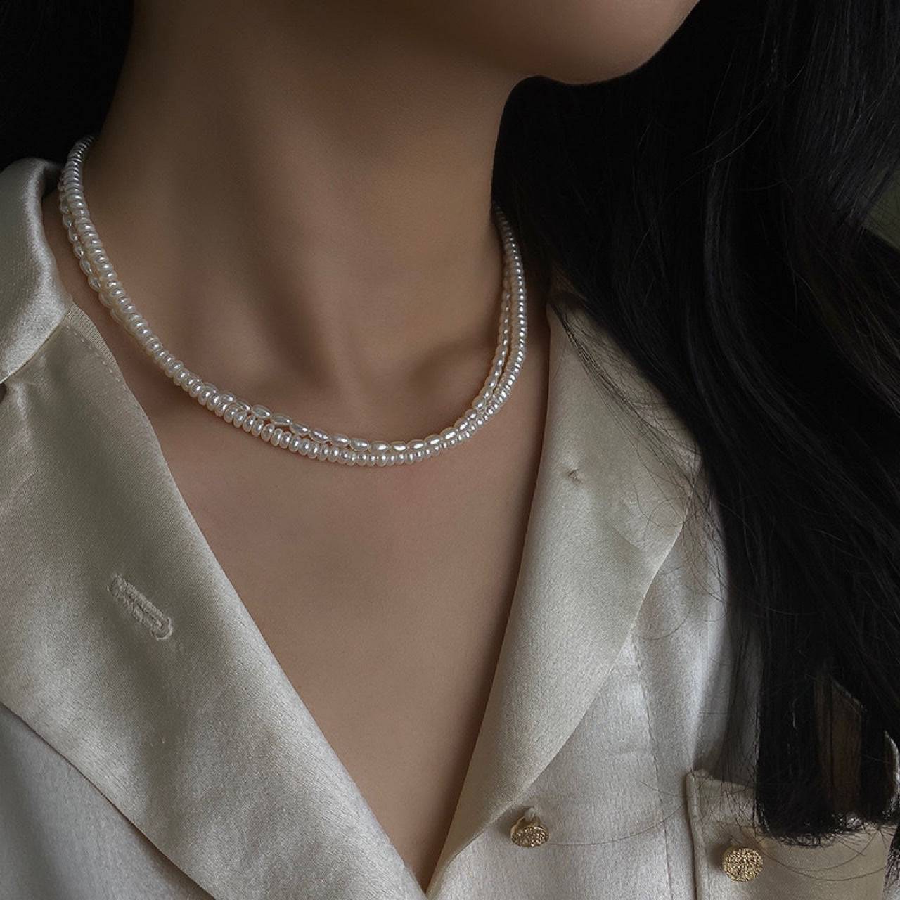 Natural Rice Pearls Necklace for Elegant Style