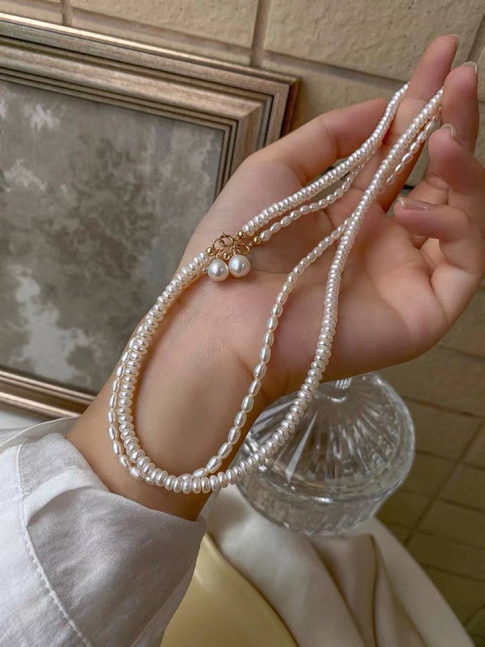 Natural Rice Pearls Necklace for Elegant Style