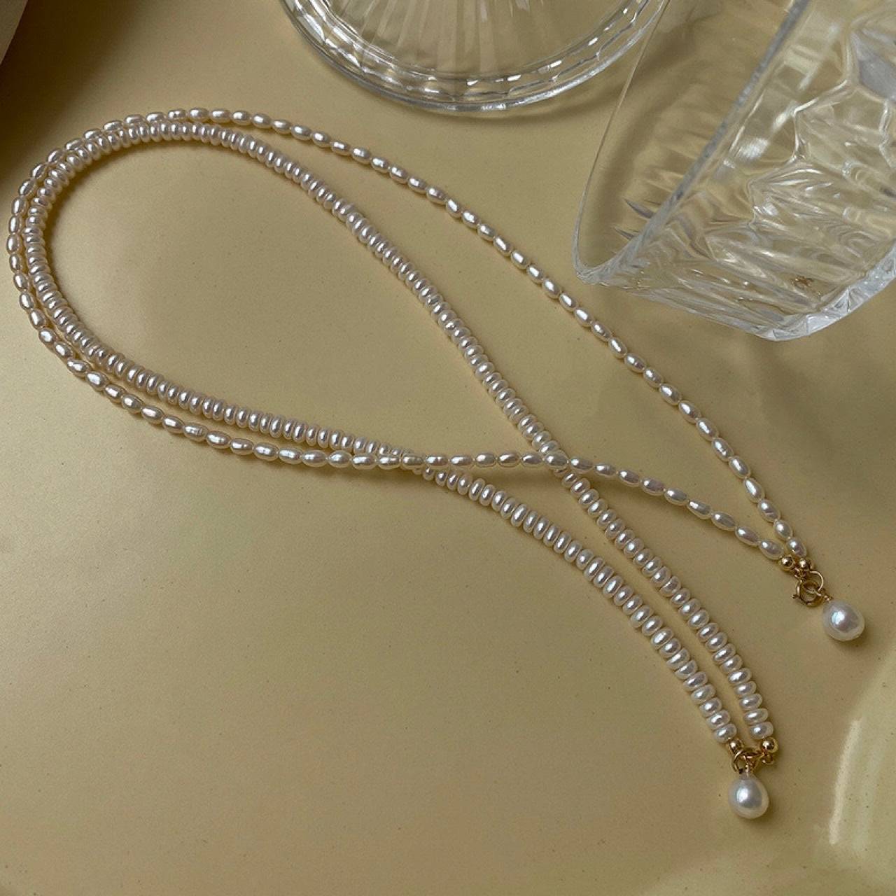 Natural Rice Pearls Necklace for Elegant Style