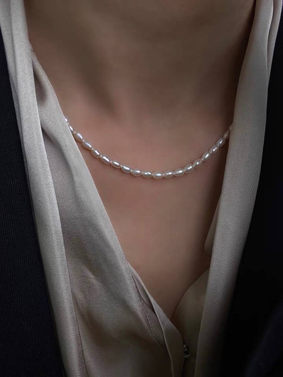 Natural Rice Pearls Necklace for Elegant Style