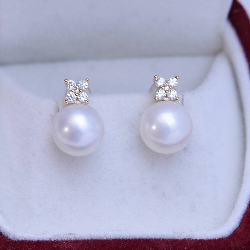 Shiny Freshwater Pearl Earrings in 10-11mm Size