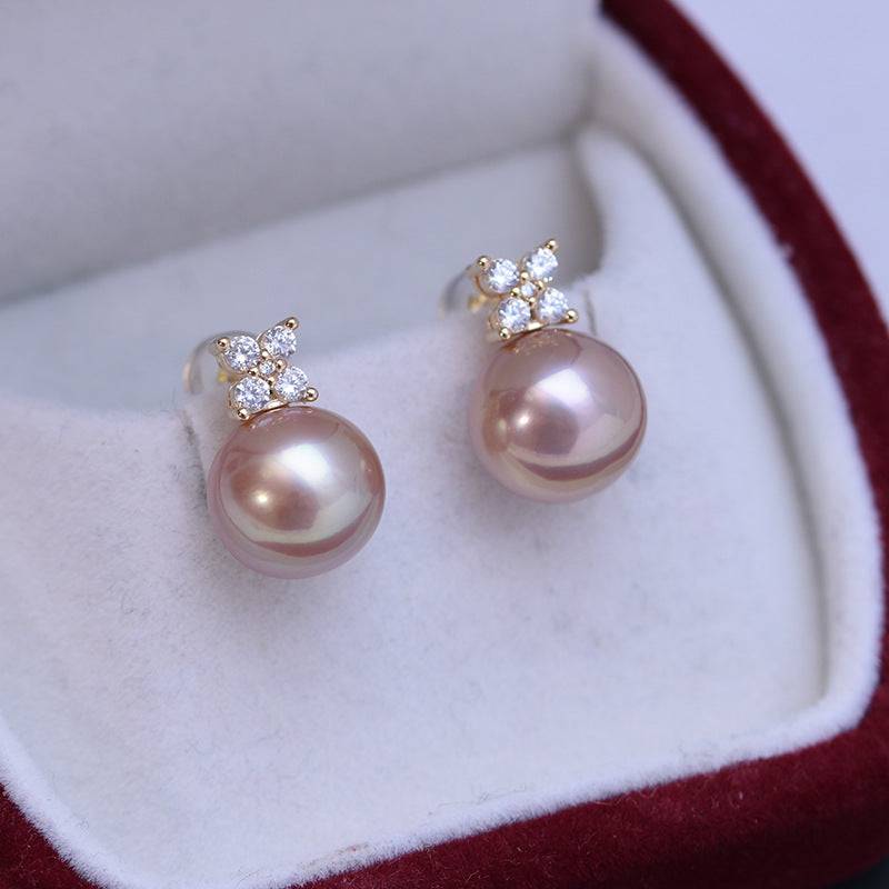 Shiny Freshwater Pearl Earrings in 10-11mm Size