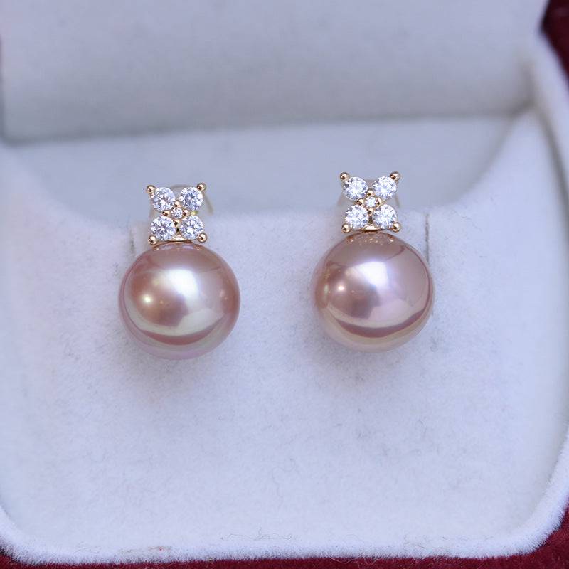 Shiny Freshwater Pearl Earrings in 10-11mm Size