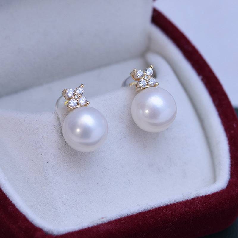 Shiny Freshwater Pearl Earrings in 10-11mm Size