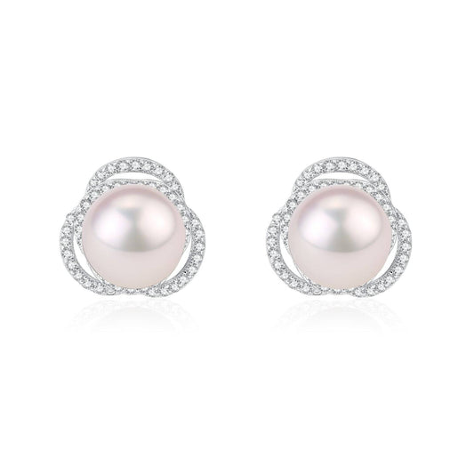 Floral Designed Freshwater Pearl Earrings