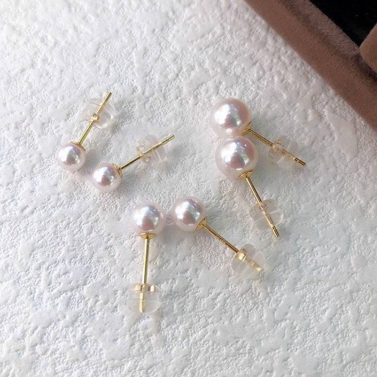 Mini Akoya Pearl Stud Earrings in 3-6mm Size