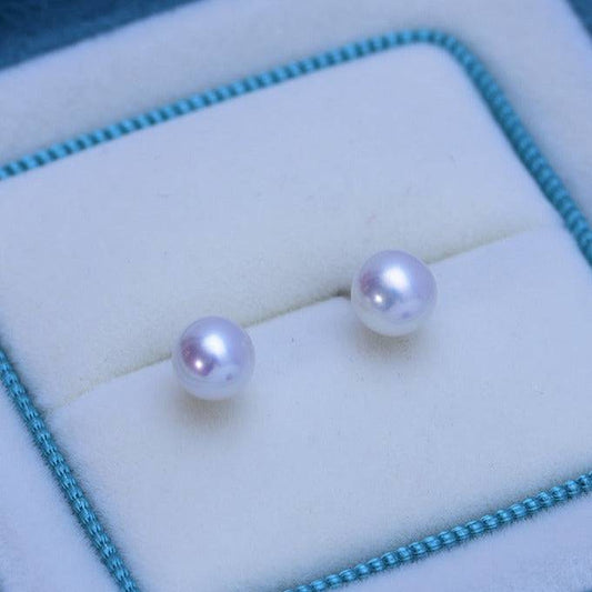 Classic Freshwater Pearl Stud Earrings in 6-7mm Size