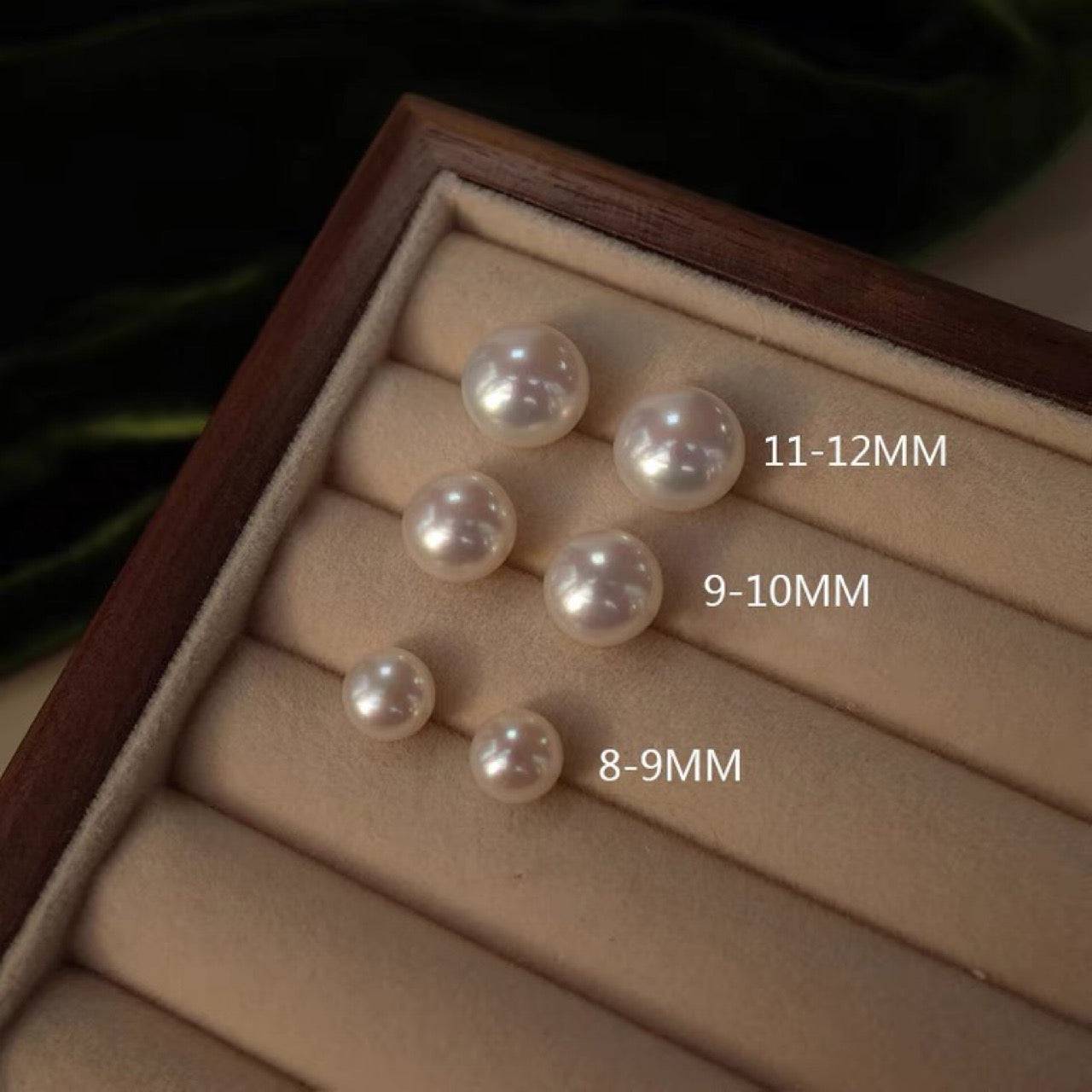 Classic Button Freshwater Pearl Stud Earrings 7-13mm