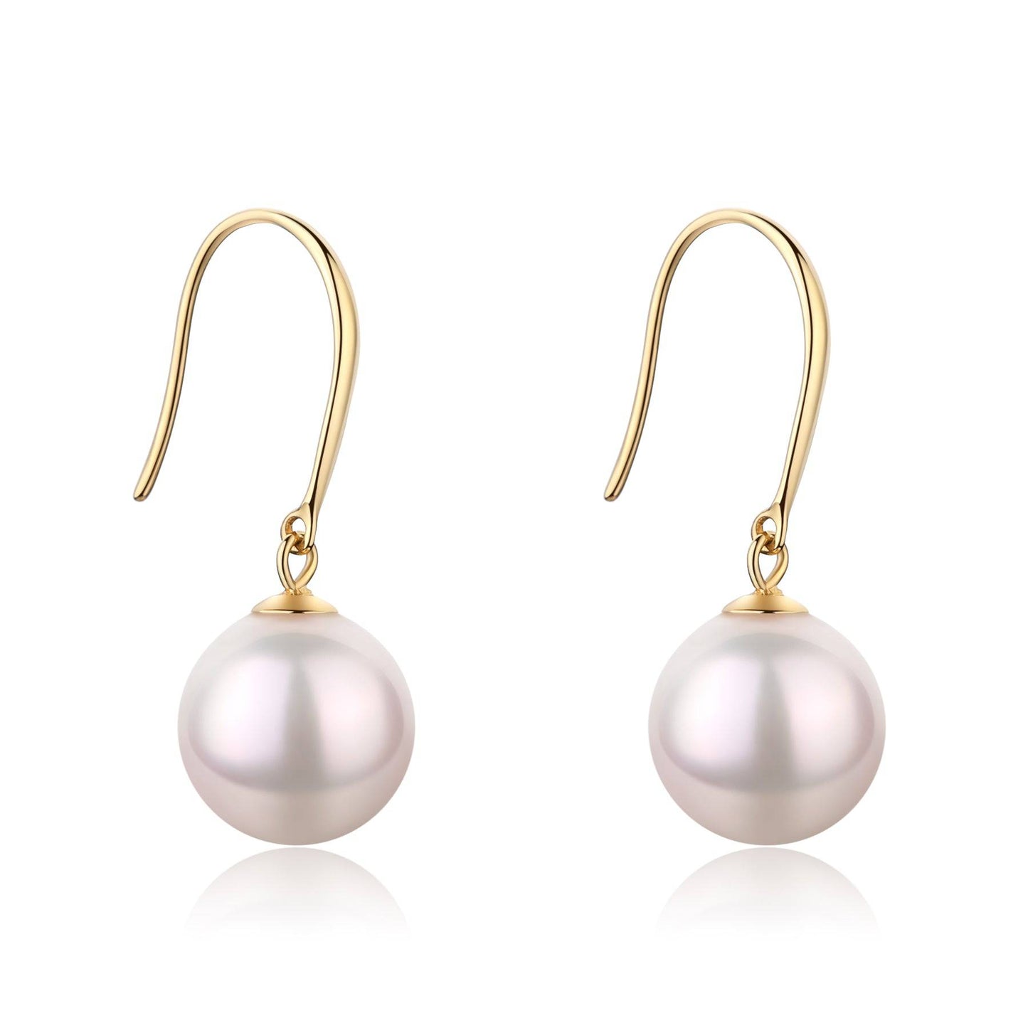 White Akoya Pearl Drop Earrings with 7-7.5mm Pearls