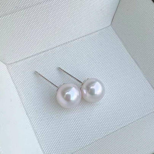 Akoya Pearl Stud Earrings in Silver