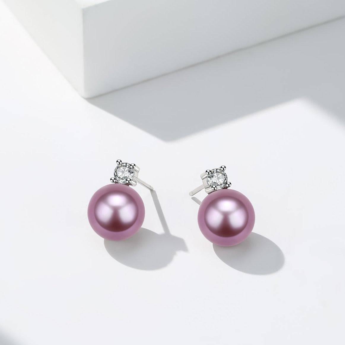 Purple Freshwater Pearl and Sasha Earrings set