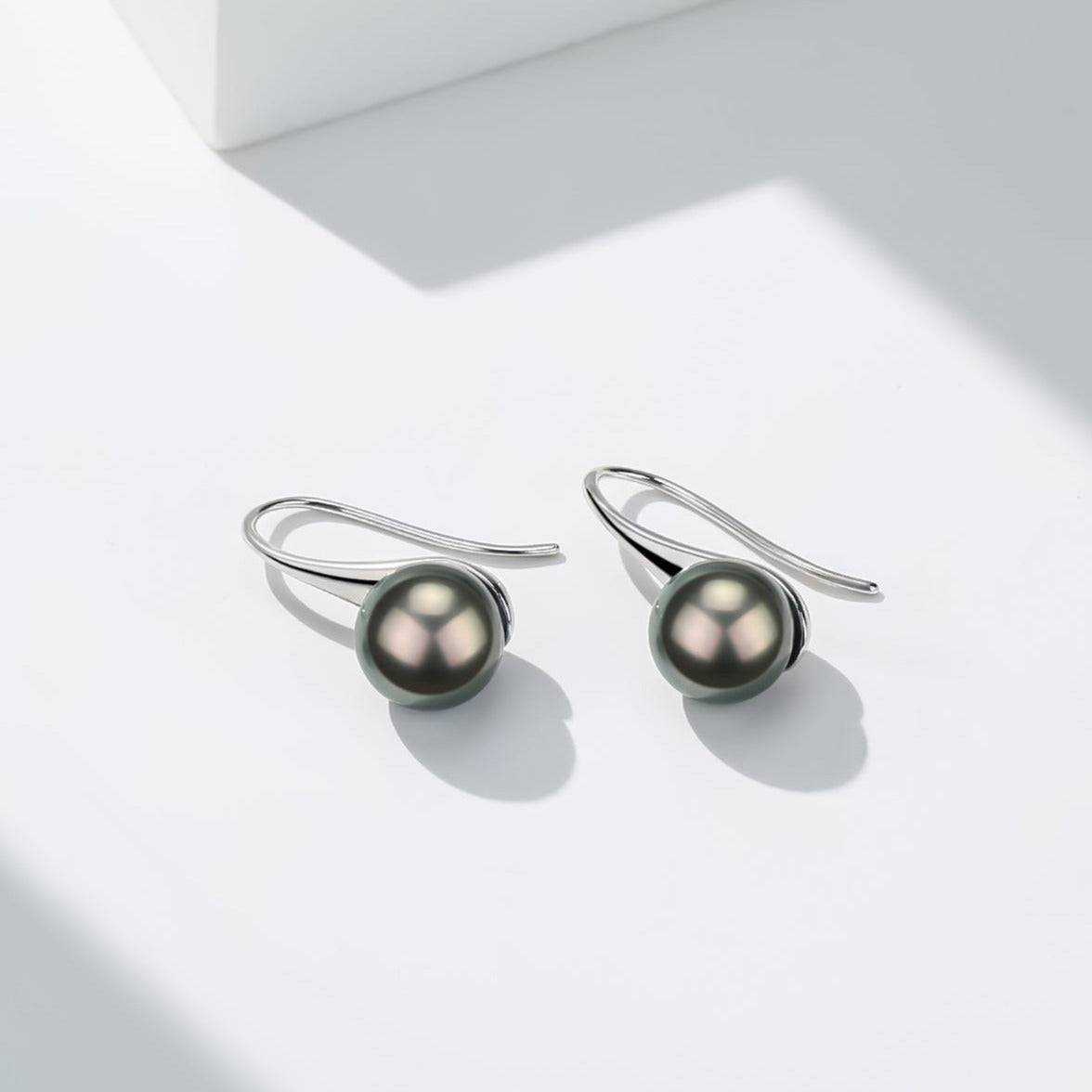 Classic Tahitian Pearl Hook Earrings in 9-11mm Size