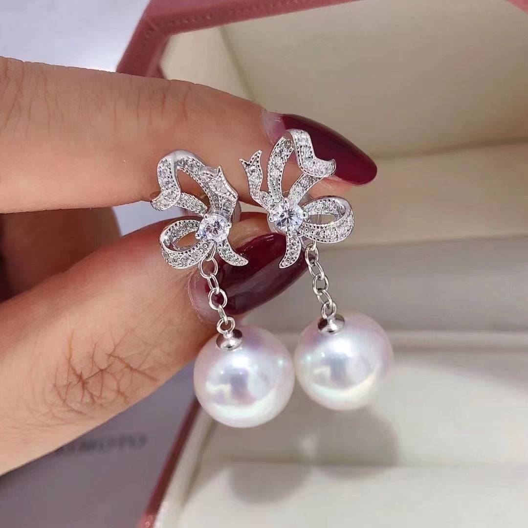 Butterfly Stud Detachable Pearl Earrings