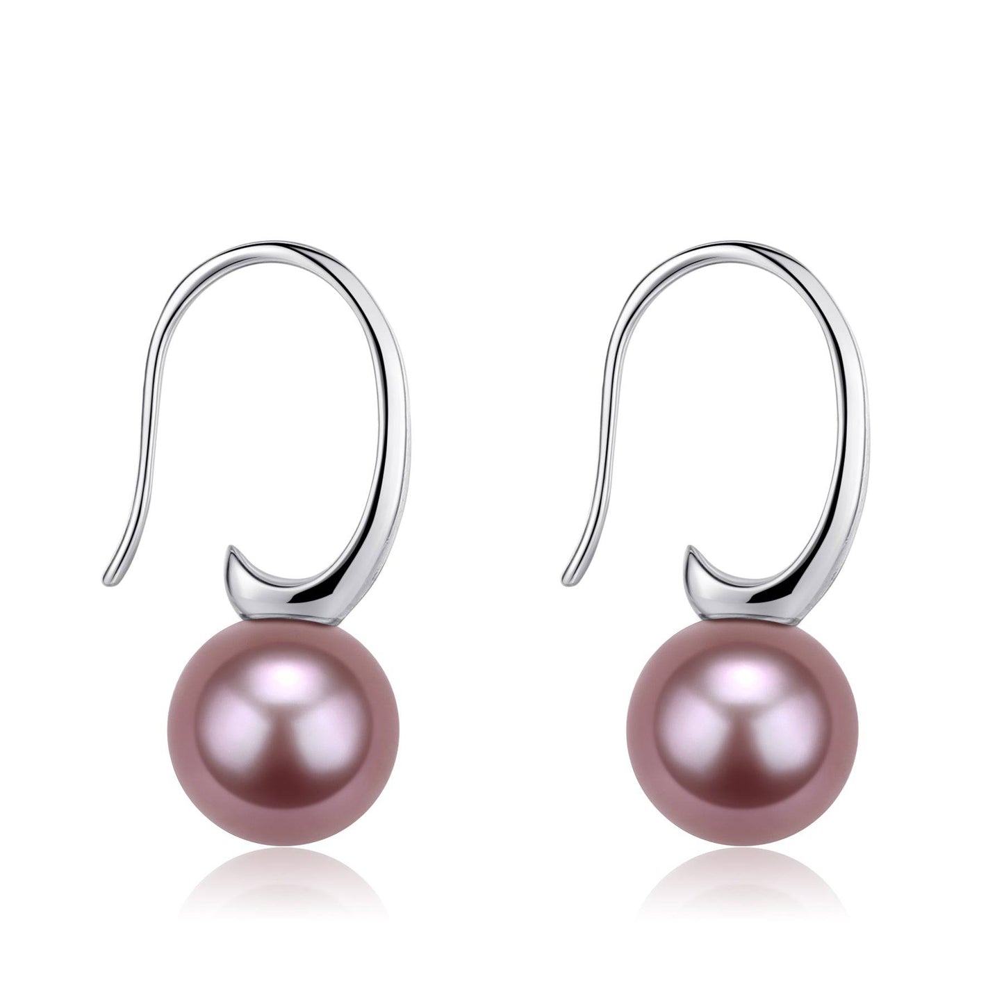 Freshwater Purple Pearl Large Hook Earrings Set