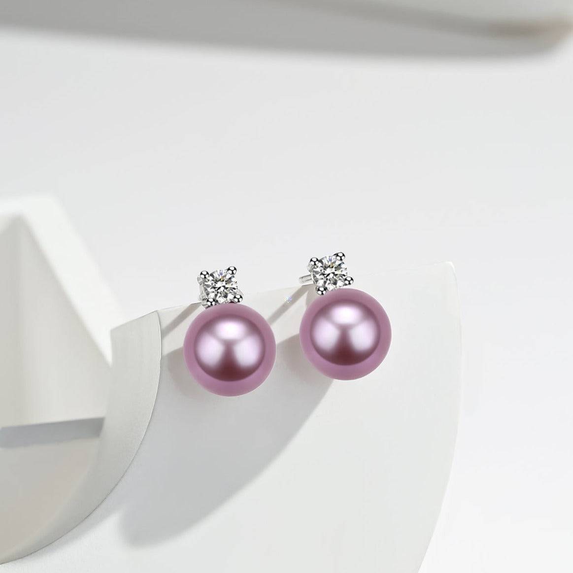 Purple Freshwater Pearl and Sasha Earrings set