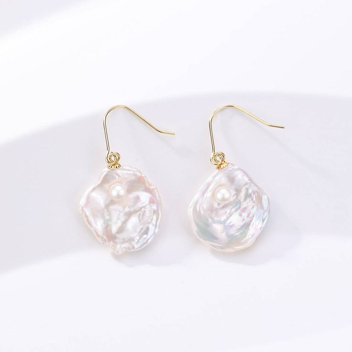 Baroque Pearl Petal Drop Earrings