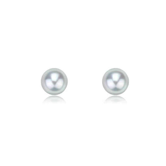 Silver Blue Pearl Stud Earrings in Chic Design