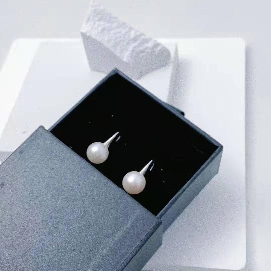 Freshwater Pearl Classic Hook Earrings in Silver