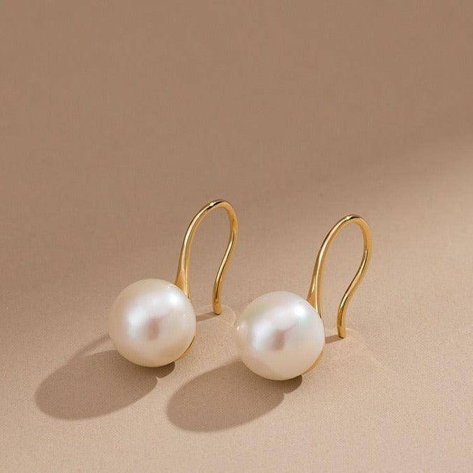 Freshwater Pearl Classic Hook Earrings in Silver