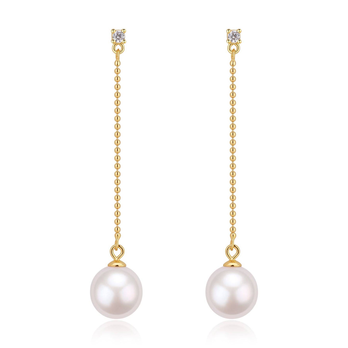 Long Natural Freshwater Pearl Earrings in Elegant Design