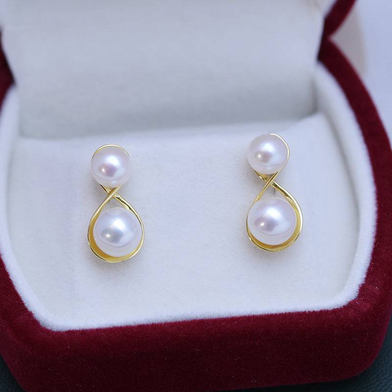 Freshwater Pearl Double Hoop Earrings