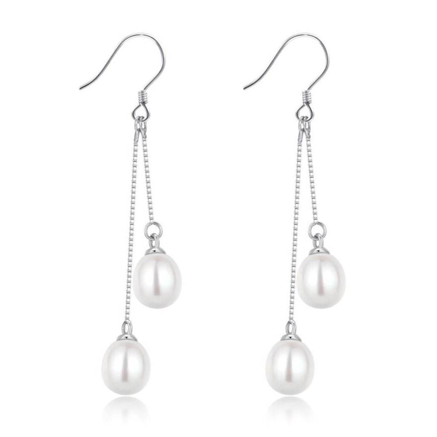 Freshwater Pearl Dangle Cluster Earrings in Dual Design