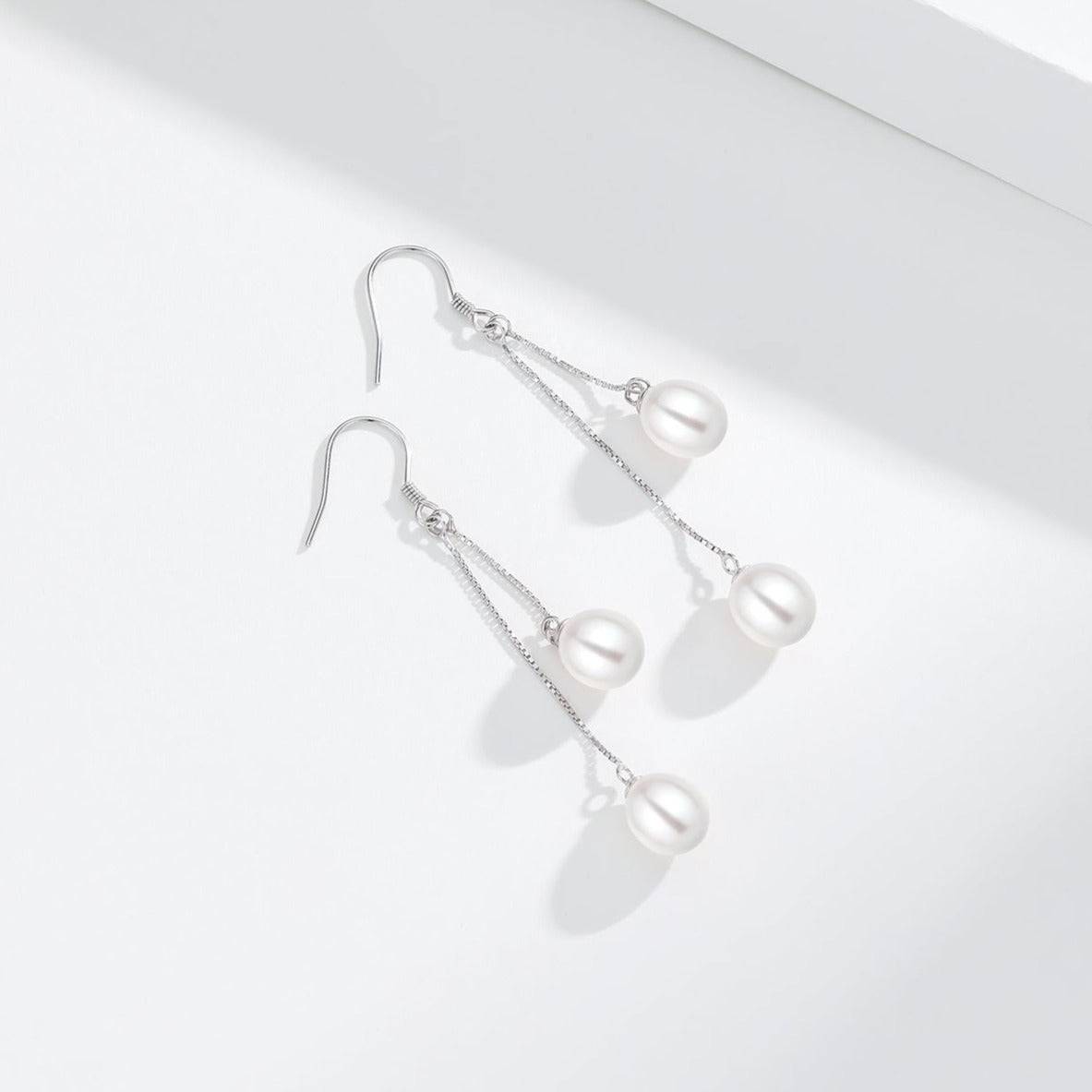 Freshwater Pearl Dangle Cluster Earrings in Dual Design