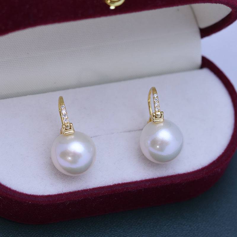 Elegant Freshwater Pearl Bucket-Shaped Earrings in 11-12mm