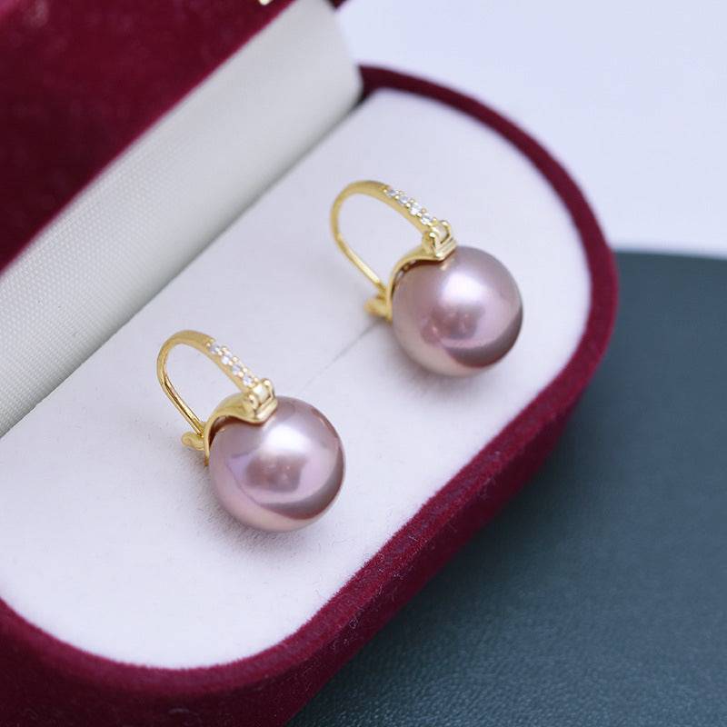 Elegant Freshwater Pearl Bucket-Shaped Earrings in 11-12mm