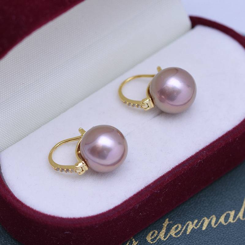 Elegant Freshwater Pearl Bucket-Shaped Earrings in 11-12mm