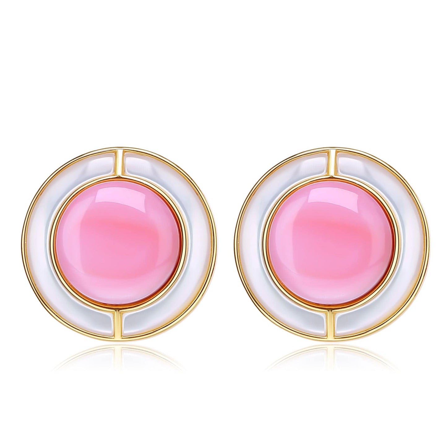 Pink Conch Shell Pearl Earrings for Women