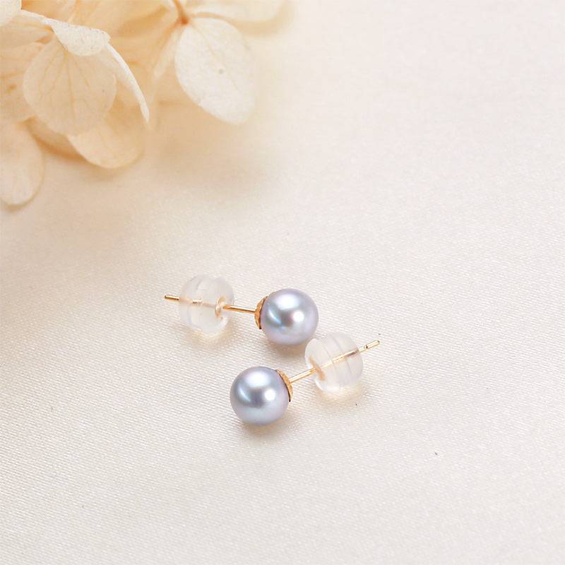 Blue Pearl Silver Stud Earrings