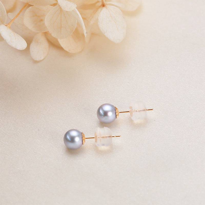 Silver Blue Pearl and Stud Earrings