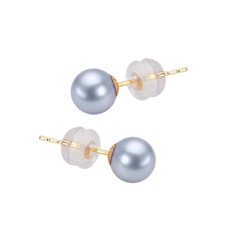 Silver Blue Pearl and Stud Earrings