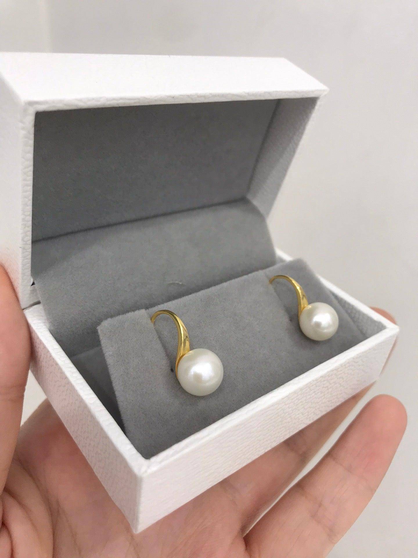 Freshwater Pearl Classic Hook Earrings in Silver