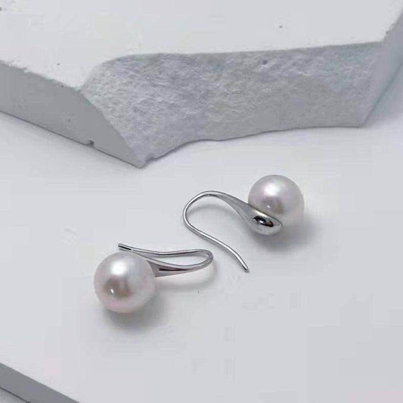 Freshwater Pearl Classic Hook Earrings in Silver