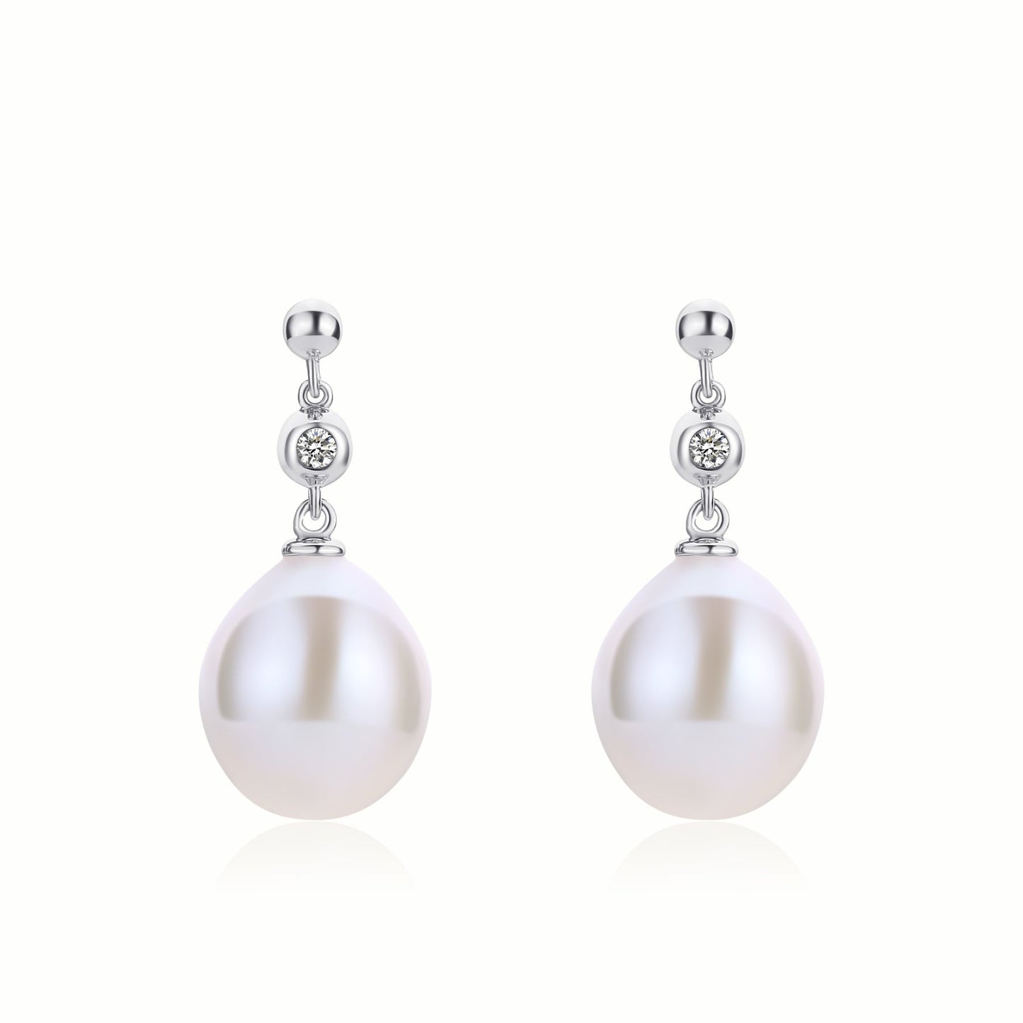 Baroque Pearl and Zirconia Drop Earrings