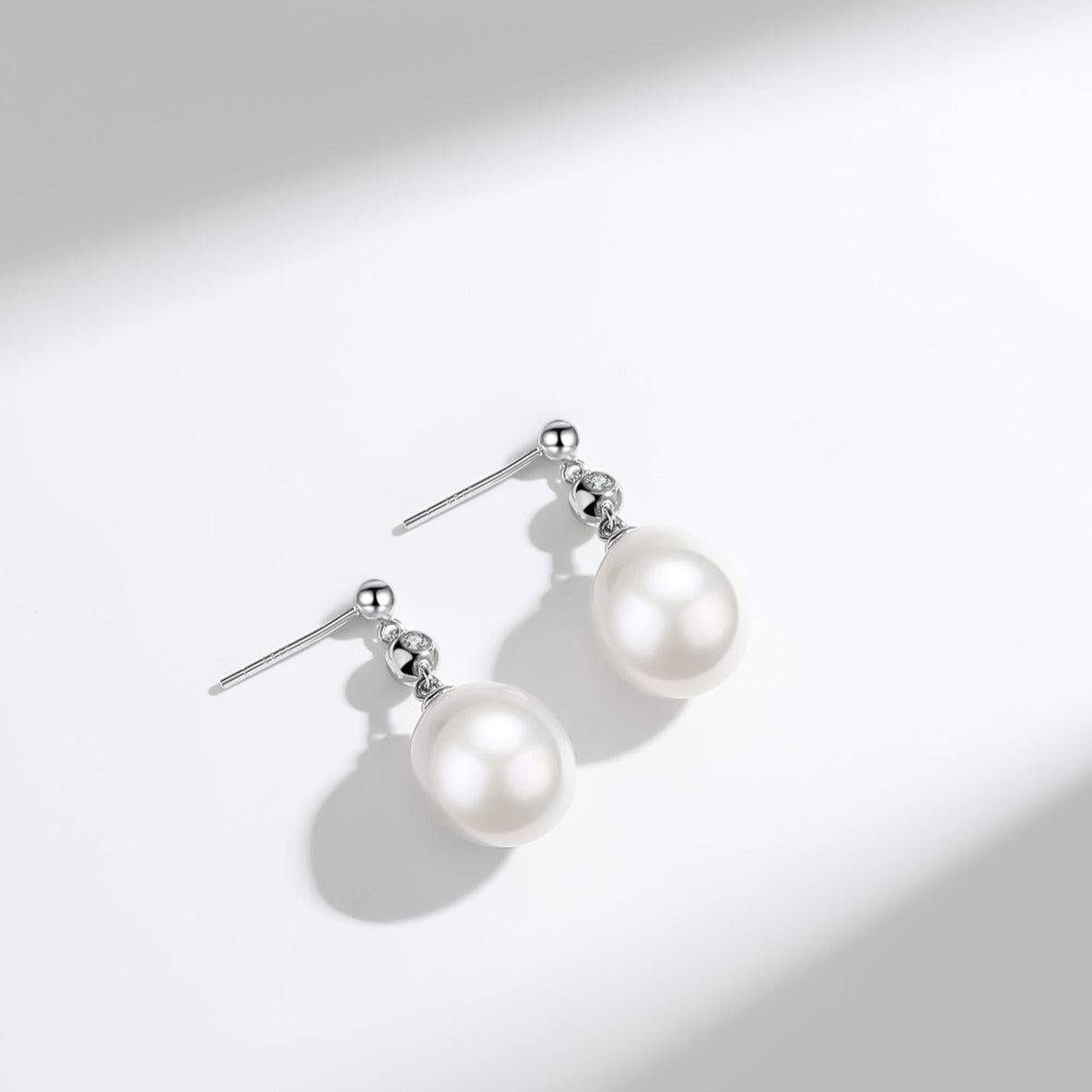 Baroque Pearl and Zirconia Drop Earrings