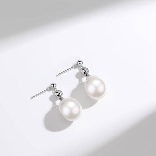 Elegant Baroque Drop Pearl and Cubic Zirconia Earrings