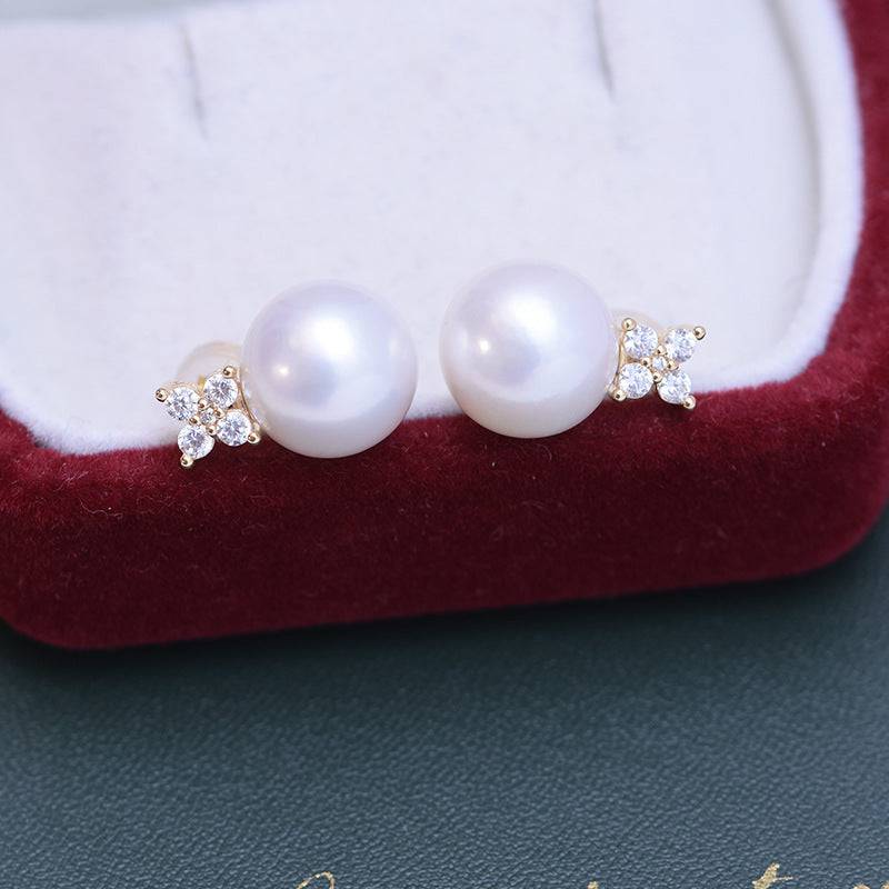 Shiny Freshwater Pearl Earrings in 10-11mm Size