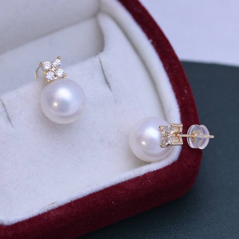 Shiny Freshwater Pearl Earrings in 10-11mm Size