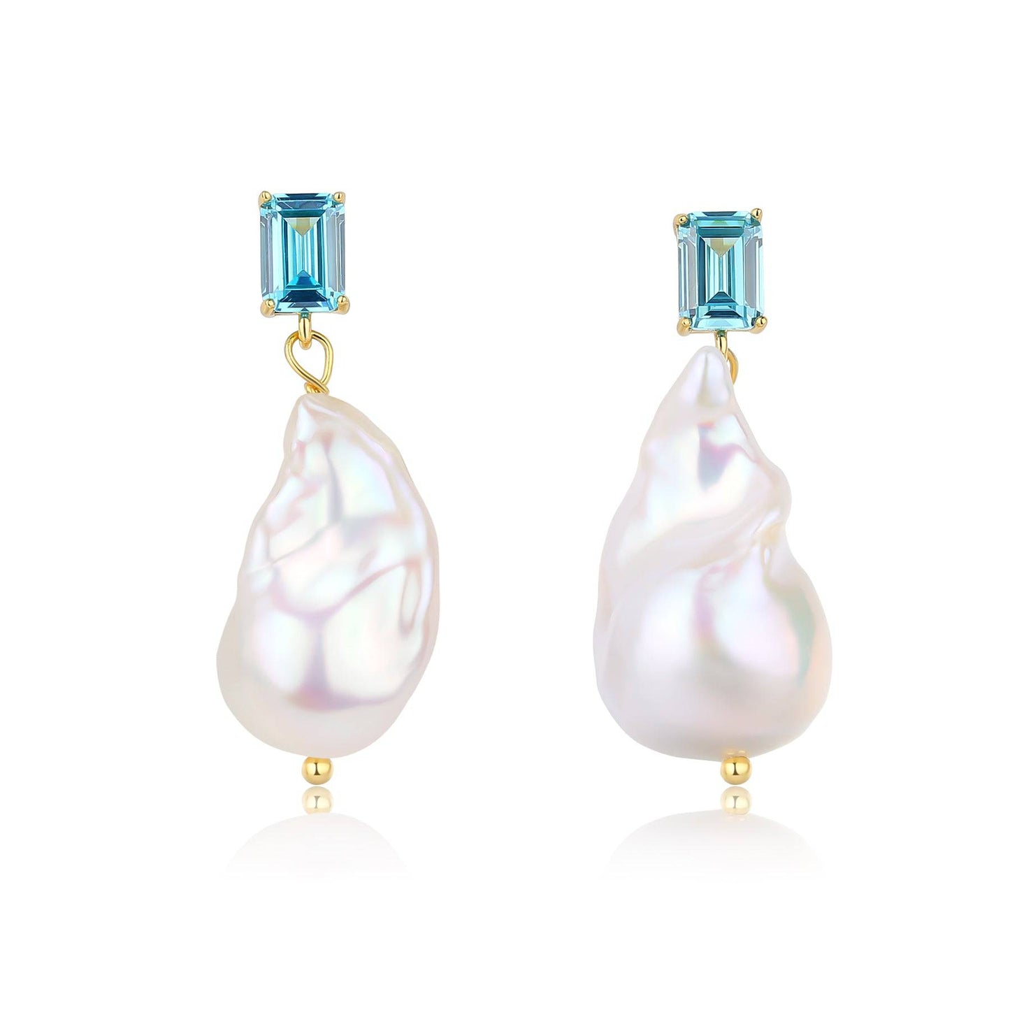 Baroque Pearl Earrings with Cubic Zirconia