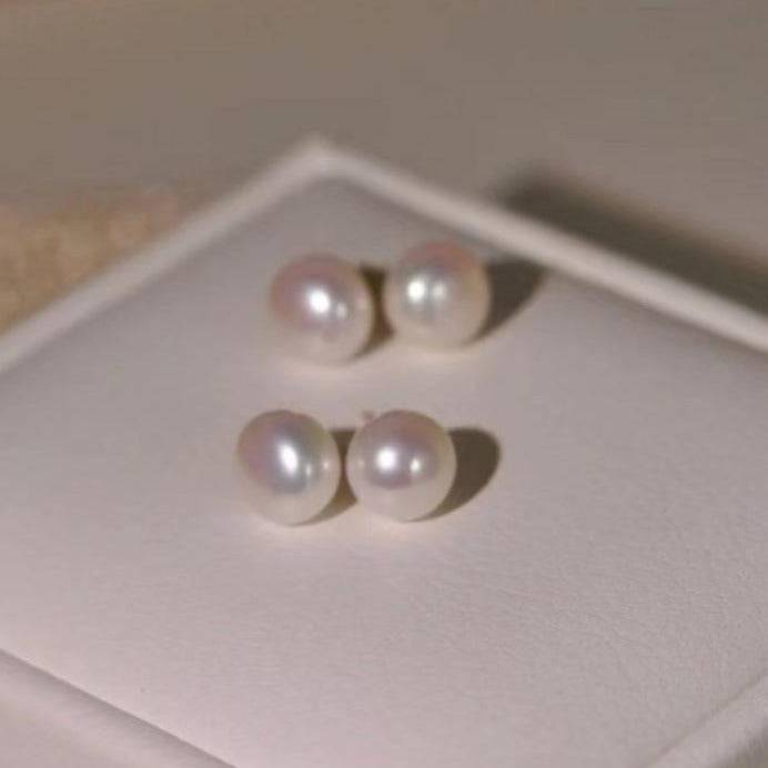 Classic Freshwater Pearl Stud Earrings 7-8mm