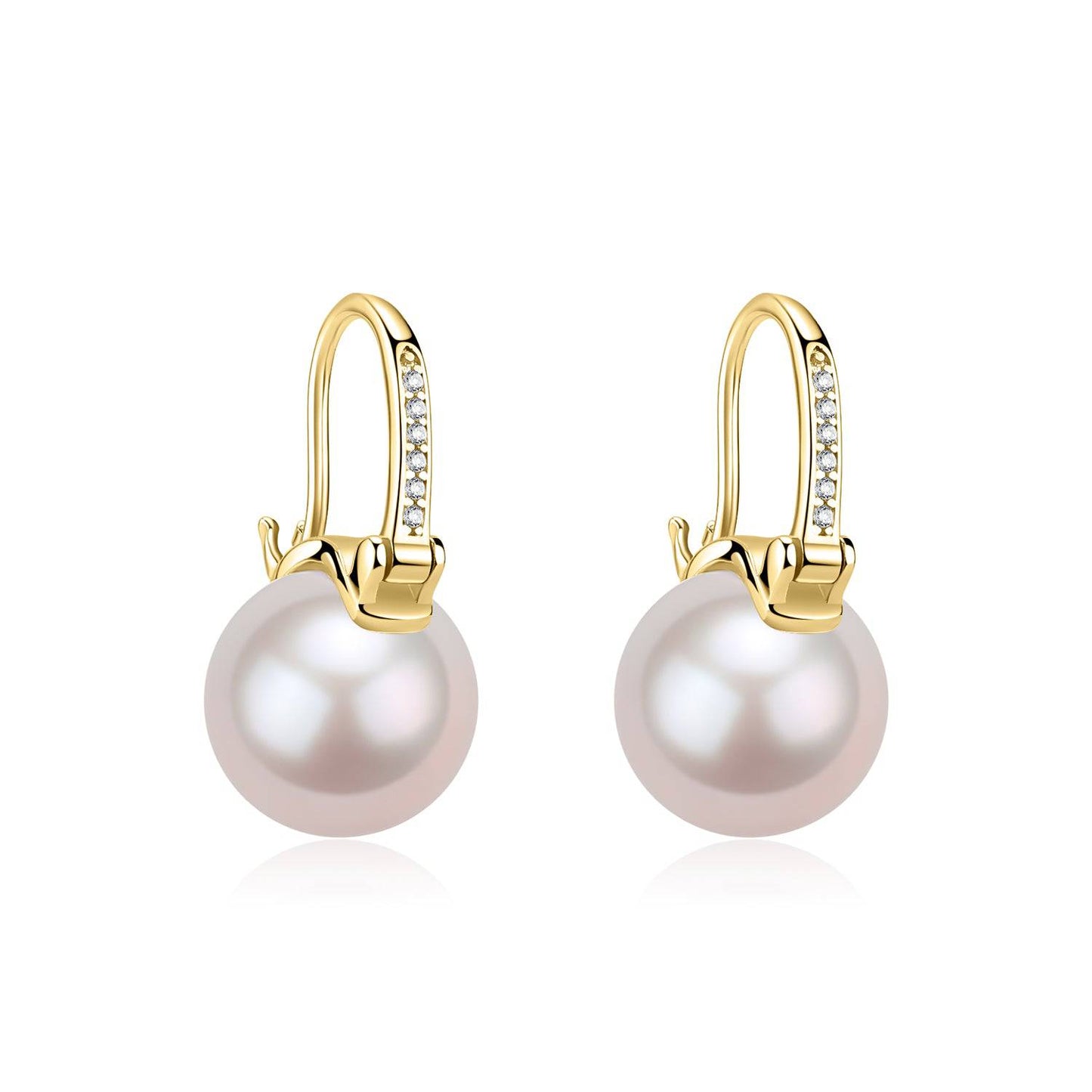 Elegant Freshwater Pearl Bucket-Shaped Earrings in 11-12mm