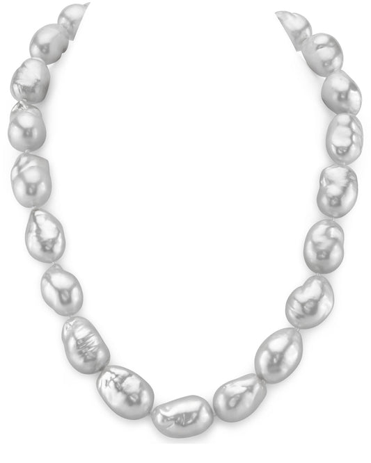 Baroque Pearl Necklace in White South Sea 14-15mm