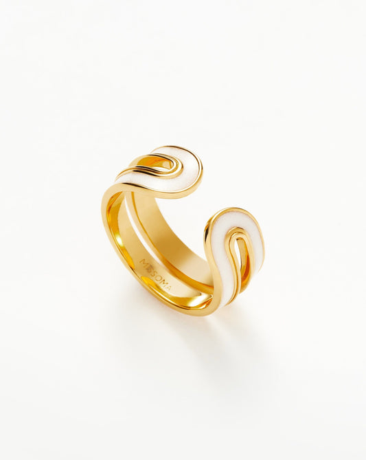 Ovate Open Ring in Enamel Haze Design