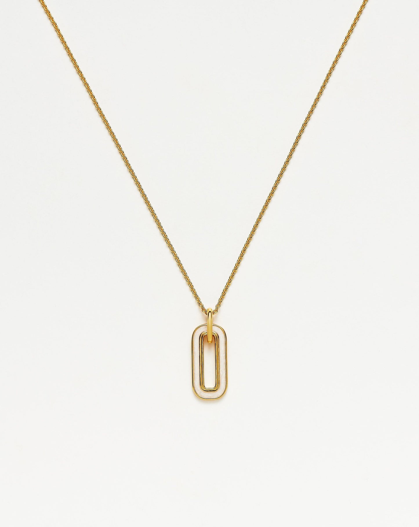 Ovate Pendant Necklace with Enamel Haze Design