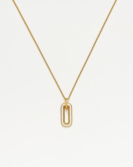 Ovate Pendant Necklace with Enamel Haze Design