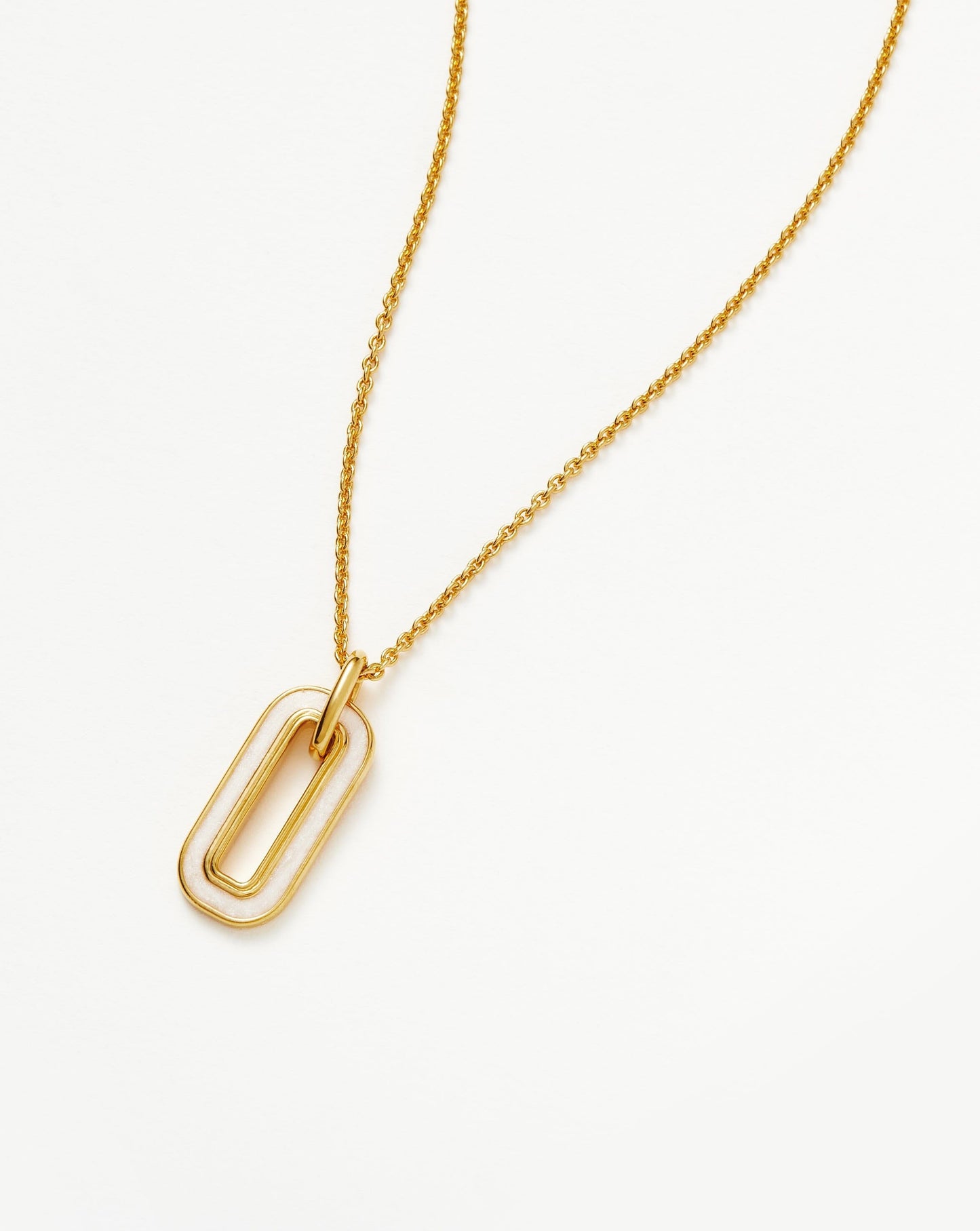 Ovate Pendant Necklace with Enamel Haze Design