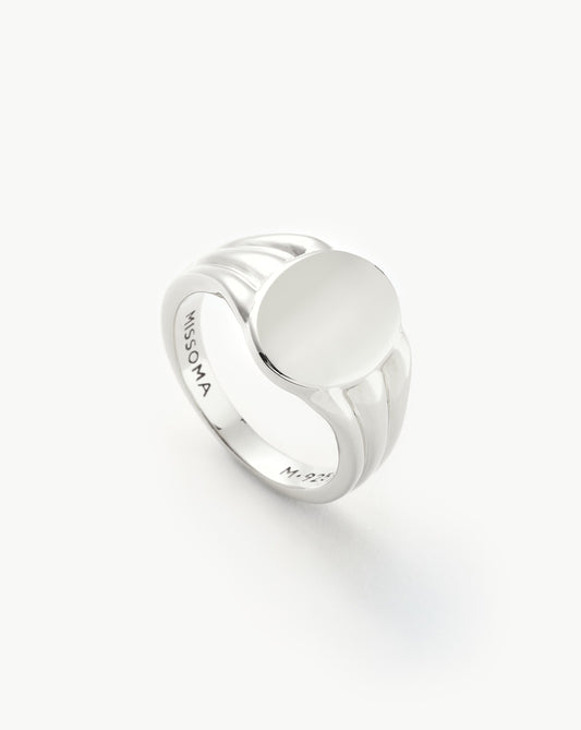 Sterling Silver Engravable Oval Signet Ring